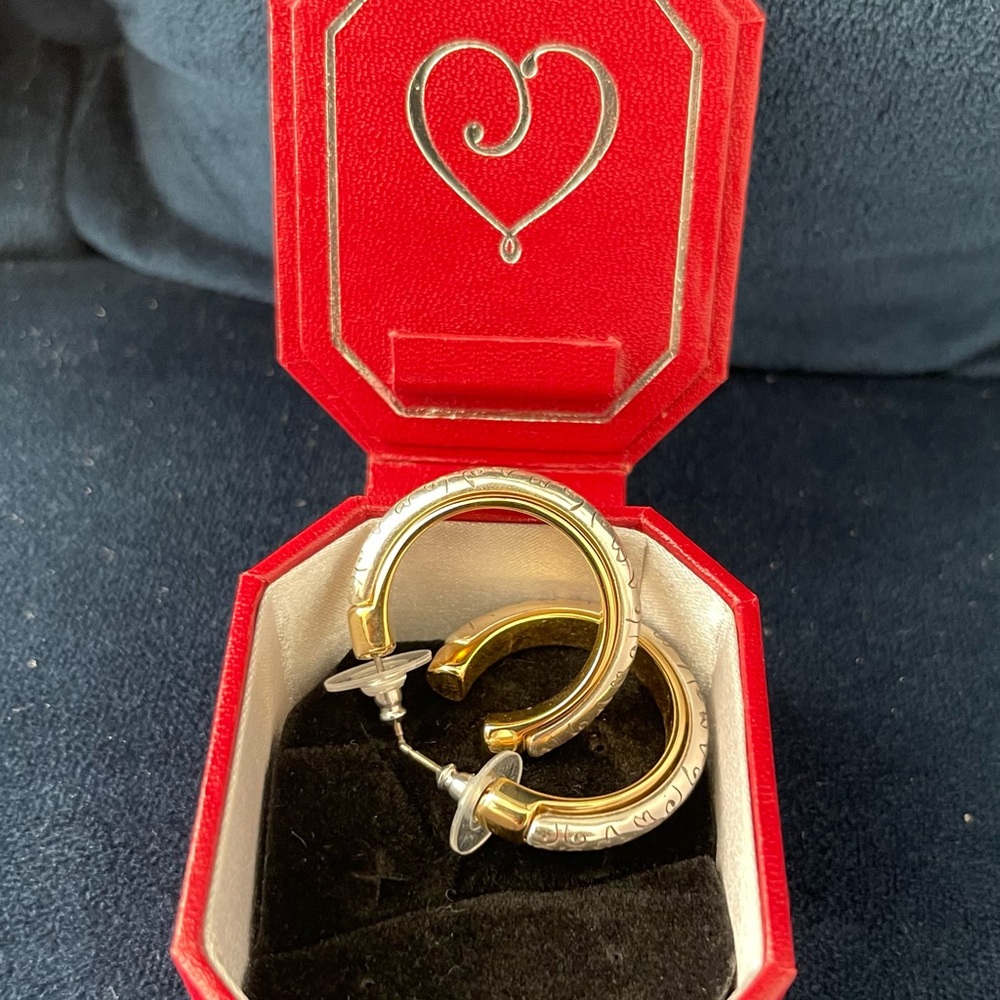 BRIGHTON, Two-tone Hoop Earrings!